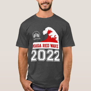 Gott Familie Land Freiheit 2022 MAGA Rote Welle T-Shirt