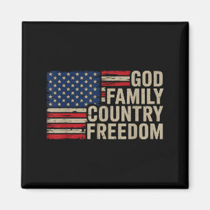 Gott Familie Land Freiheit Patriotisch Christlich  Magnet