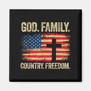 Gott Familie Land Freiheit USA-Flagge Kreuz Magnet