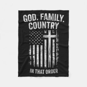 Gott Familie Land in dieser Reihenfolge patriotisc Fleecedecke