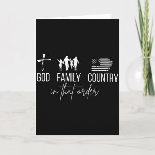 Gott Familie Land In dieser Reihenfolge Patriotisc Karte