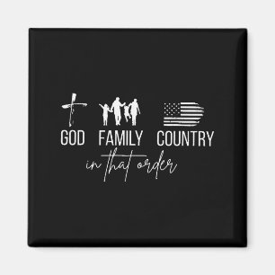 Gott Familie Land In dieser Reihenfolge Patriotisc Magnet