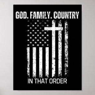 Gott Familie Land In dieser Reihenfolge Patriotisc Poster