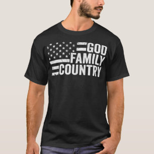 Gott Familie Land - Patriotischer Christlicher Ame T-Shirt