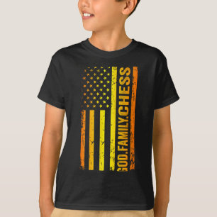 Gott Familie Schach US Amerikanische Flagge Vatert T-Shirt