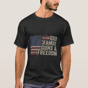 Gott Familie Waffen Und Freiheit - Pro-Waffen-Vint T-Shirt
