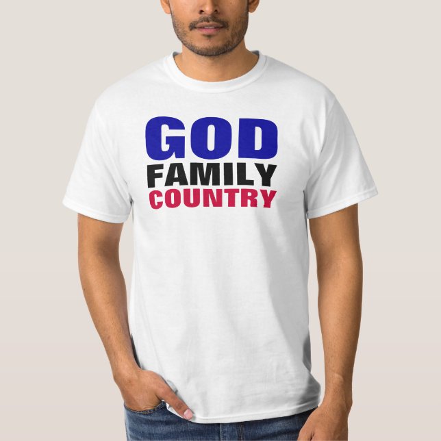 Gott-Familien-Land T-Shirt (Vorderseite)