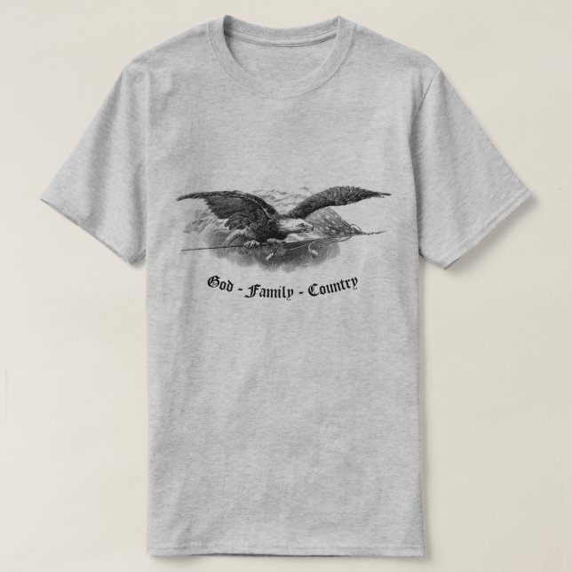 Gott Family Country America Eagle American T-Shirt (Design vorne)