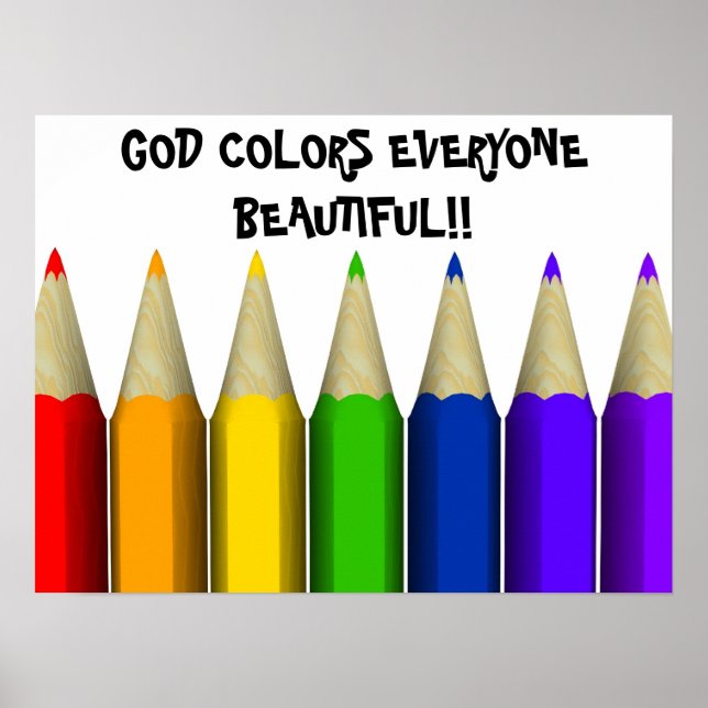 GOTT FARBEN JEDER SCHÖN!.... Religiöse Poste Poster (Vorne)