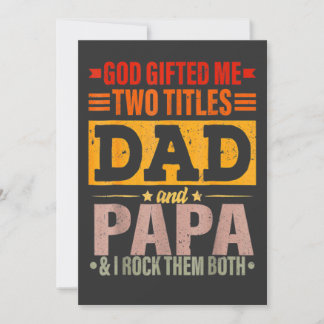 Gott gab mir zwei Titel Vater und Papa Vatertag Einladung
