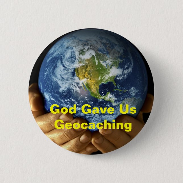 Gott gab uns Geocaching GeoSwag Button (Vorderseite)