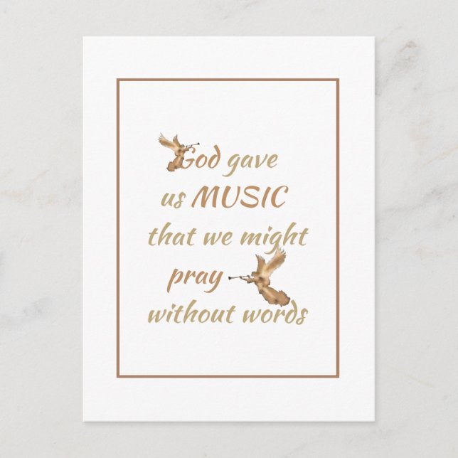 Gott gab uns Musik Inspiration Zitat Postkarte (Vorderseite)
