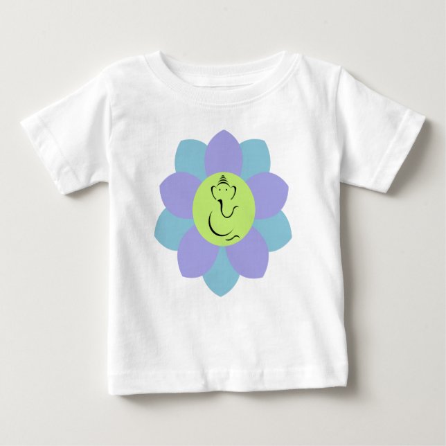 Gott Ganesh Blumenmuster Baby T-shirt (Vorderseite)