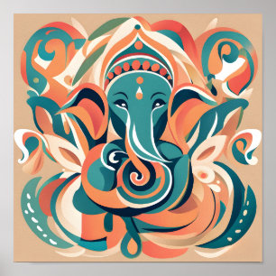 Gott Ganesha Abstract Design Poster