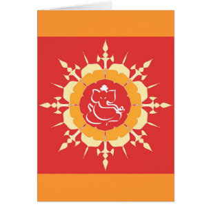 Gott Ganesha auf roter Blume
