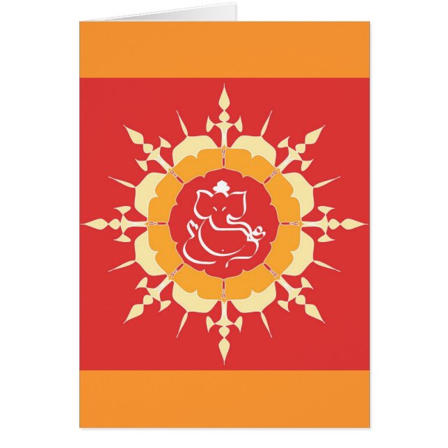 Gott Ganesha auf roter Blume (Vorne)