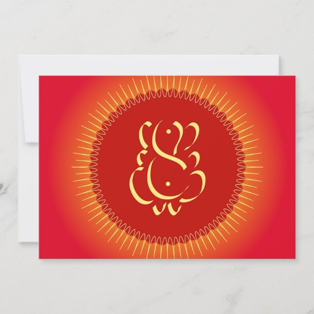 Gott Ganesha mit Sonnenstrahlen (Vorderseite)