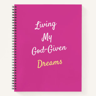 Gott- gegeben Dreams Spiral Notebook Journal Notizbuch