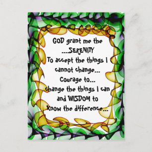 GOTT gewähre mir die SERENITÄT auf einer bunten Po Postkarte