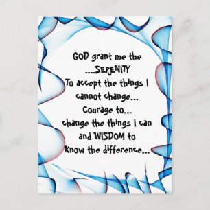 GOTT gewähre mir die SERENITÄT auf einer bunten Po Postkarte