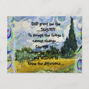 GOTT gewähren mir die SERENITÄT auf einer farbenpr Postkarte