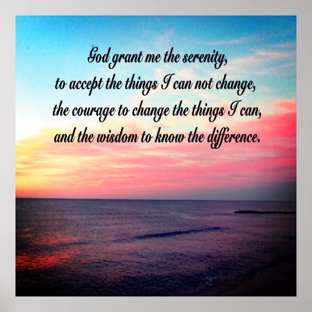 GOTT GEWÄHRLEISTET MIR DEN SERENITÄTSSONNENSCHEIN  POSTER (Vorne)