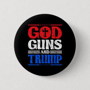 Gott Gewehre und Trump-amerikanischer Flaggenpatot Button