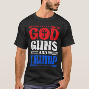 Gott Gewehre und Trump-amerikanischer Flaggenpatot T-Shirt