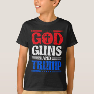Gott Gewehre und Trump-amerikanischer Flaggenpatot T-Shirt