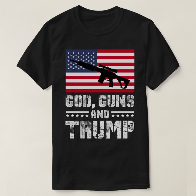 Gott Gewehre und Trump T-Shirt (Design vorne)