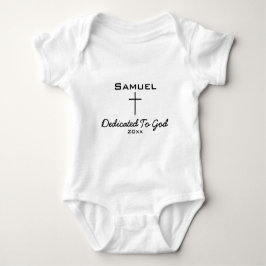 Gott gewidmet, Name des Babys | Kreuz Baby Strampler