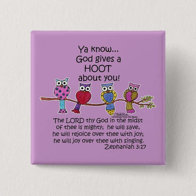 Gott gibt ein Hoot Owls Button (Vorderseite)