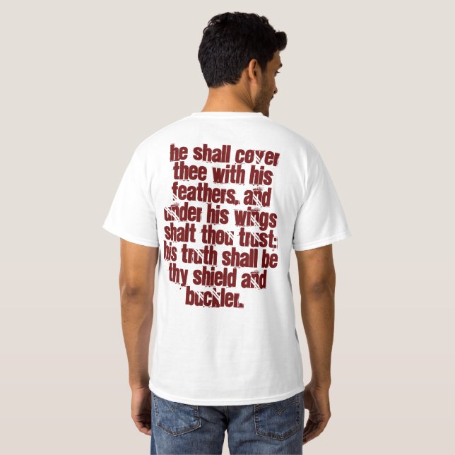 Gott gibt Ihnen Flügel (Psalme 91: 4) T-Shirt (Schwarz voll)