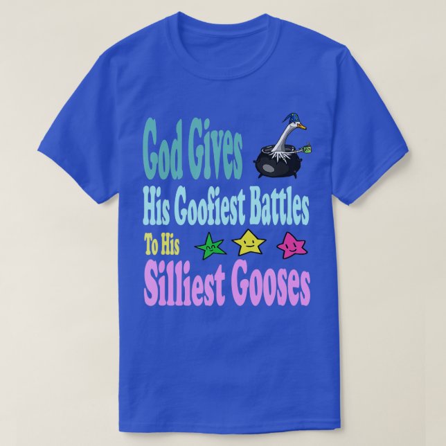 Gott gibt seine goofisten Kämpfe seinem silbersten T-Shirt (Design vorne)