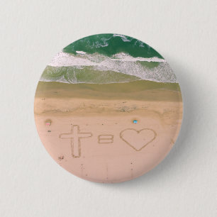 Gott gleicht LIEBE, Jesus ist Liebe, Strandkreuz Button