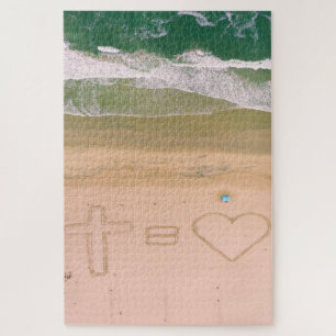Gott gleicht LIEBE, Jesus ist Liebe, Strandkreuz Puzzle