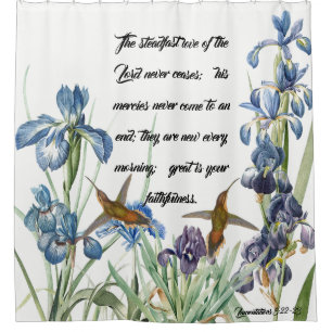 Gott-Gnaden-Kolibri-Iris-Blumen-Duschvorhang Duschvorhang
