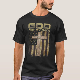 Gott Got meine Back American Flag Christlich Jesus T-Shirt