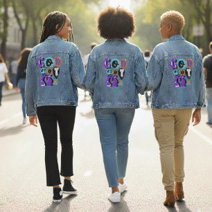 Gott Got mir Retro Christlicher Glaube Jeansjacke