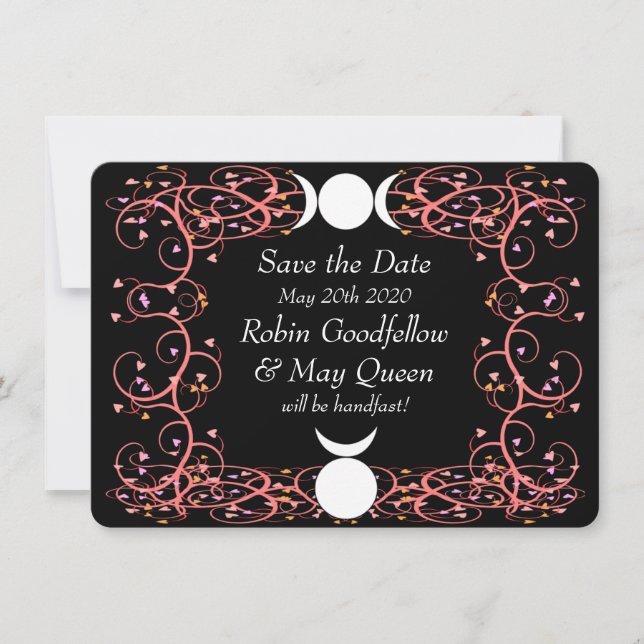 Gott & Göttin Wiccan Wedding Save the Date Card (Vorderseite)