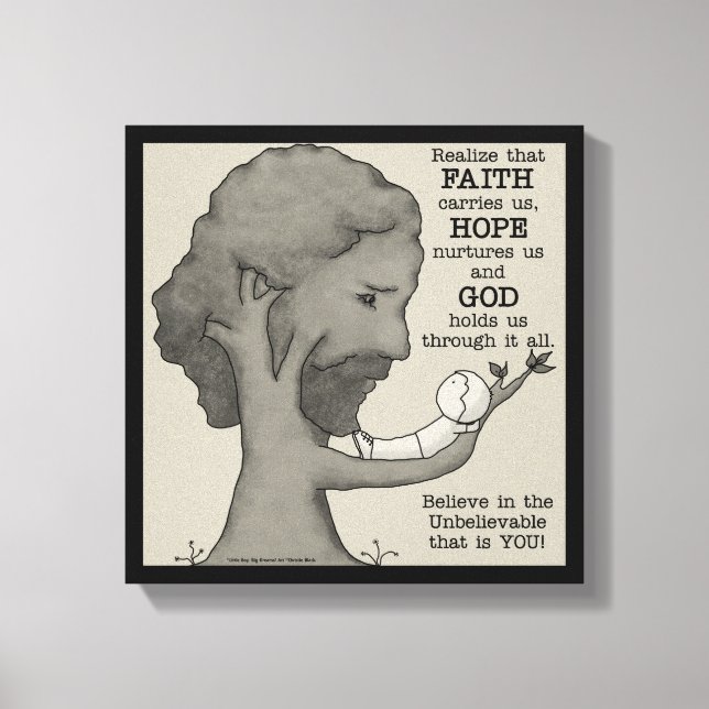 Gott hält uns leinwanddruck (Vorderseite)