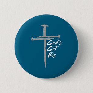 Gott hat das Christian Cross Glaubensmotivation Button