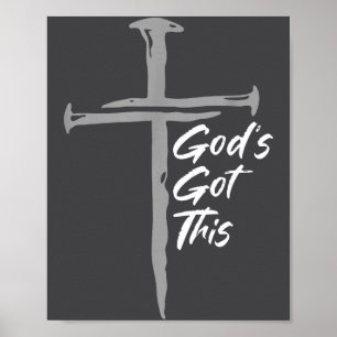 Gott hat das Christian Cross Glaubensmotivation Poster