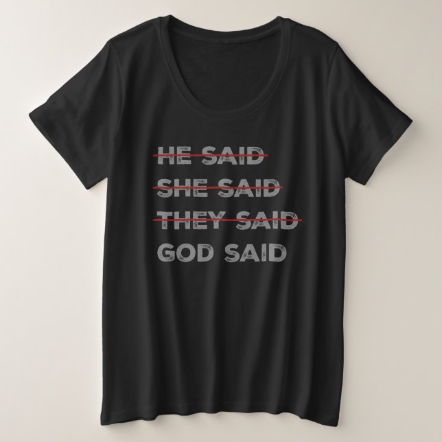 Gott hat das letzte Wort Große Größe T-Shirt (Design vorne)