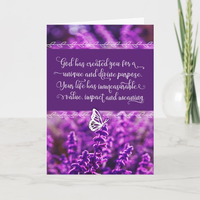 Gott hat dich zu großen Zwecken erschaffen Karte (Vorderseite)