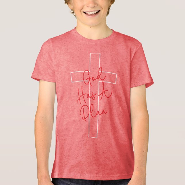 Gott Hat Einen Plan T-Shirt Tri-Blend Shirt (Vorderseite)