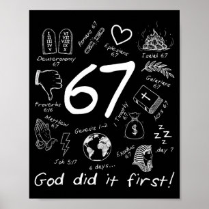 Gott hat es zuerst gemacht 67 Six Seven Meme Jesus Poster