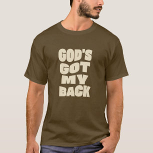 Gott hat meinen Rücken braunes T-Shirt