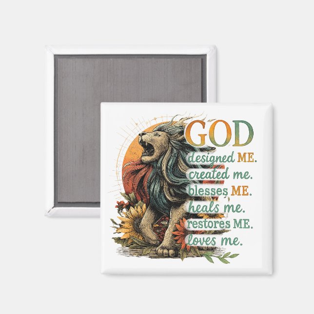 Gott hat mich entworfen... magnet (Vorderseite/Rückseite)