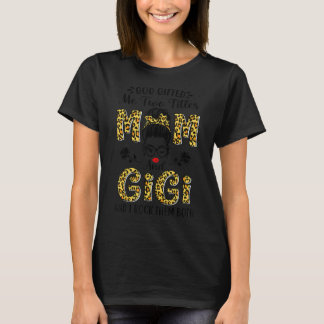 Gott hat mir zwei Titel Mama und Gigi Leopard Mess T-Shirt